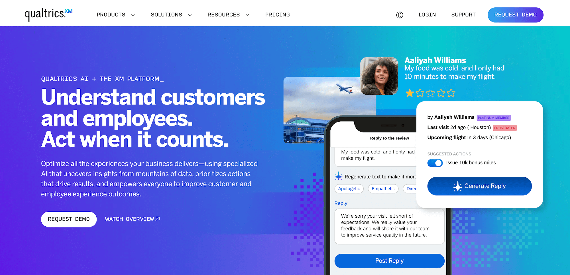 Qualtrics homepage: Understand customers and employees