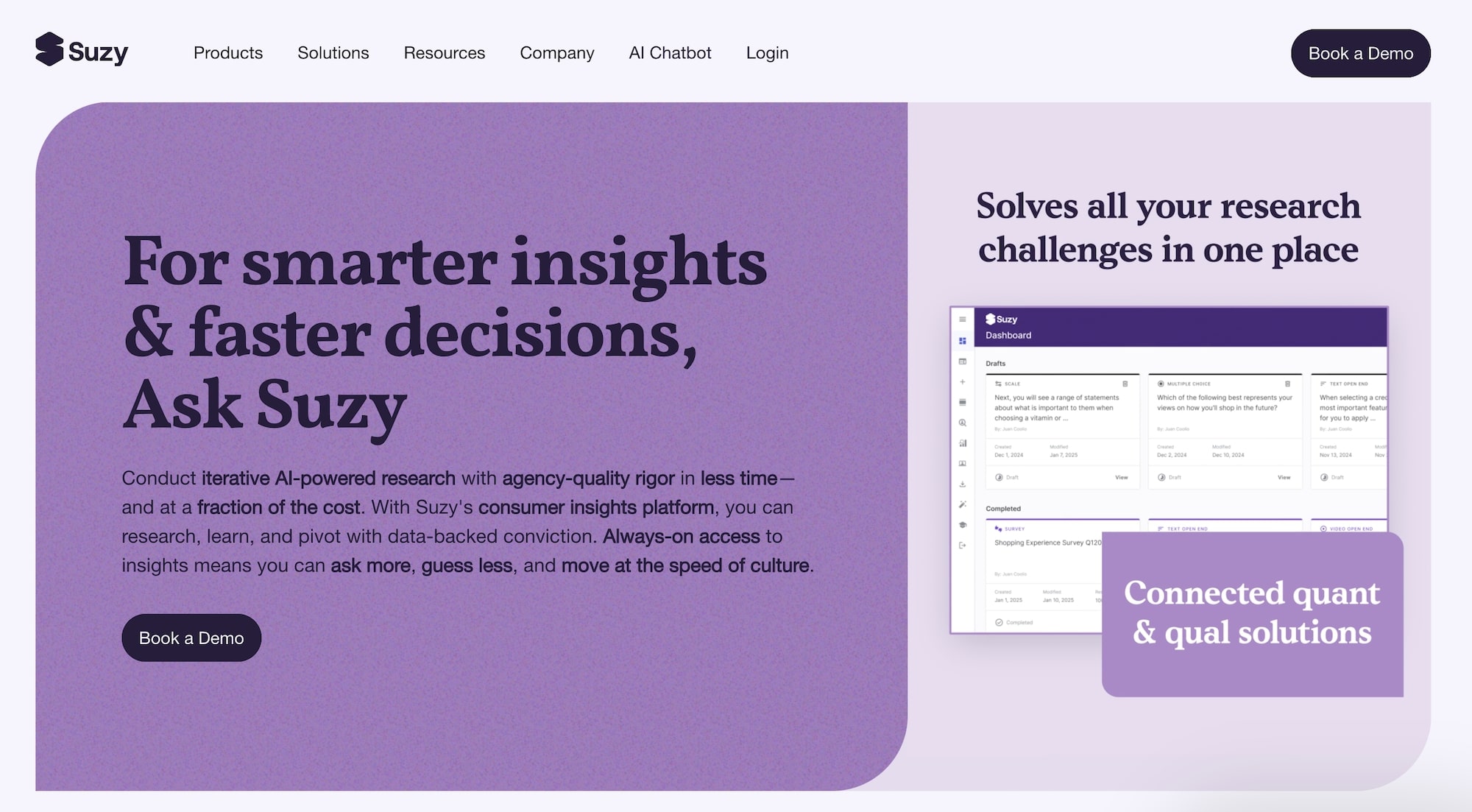 Suzy homepage: For smarter insights & faster decisions