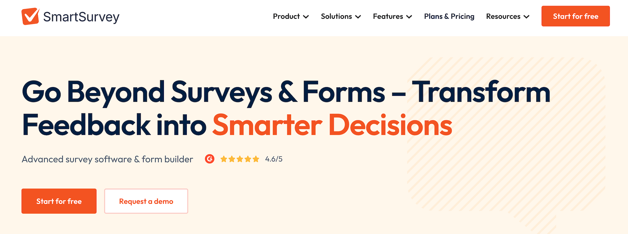 SmartSurvey homepage: Go Beyond Surveys & Forms