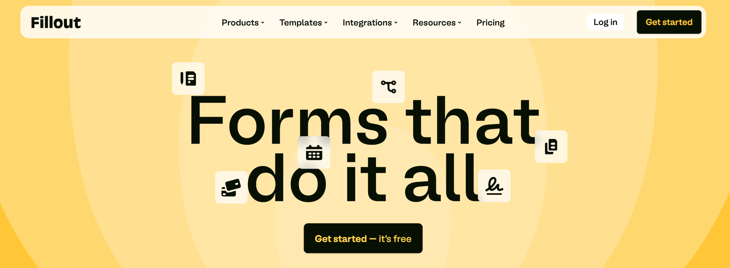 Fillout homepage: Forms that do it all