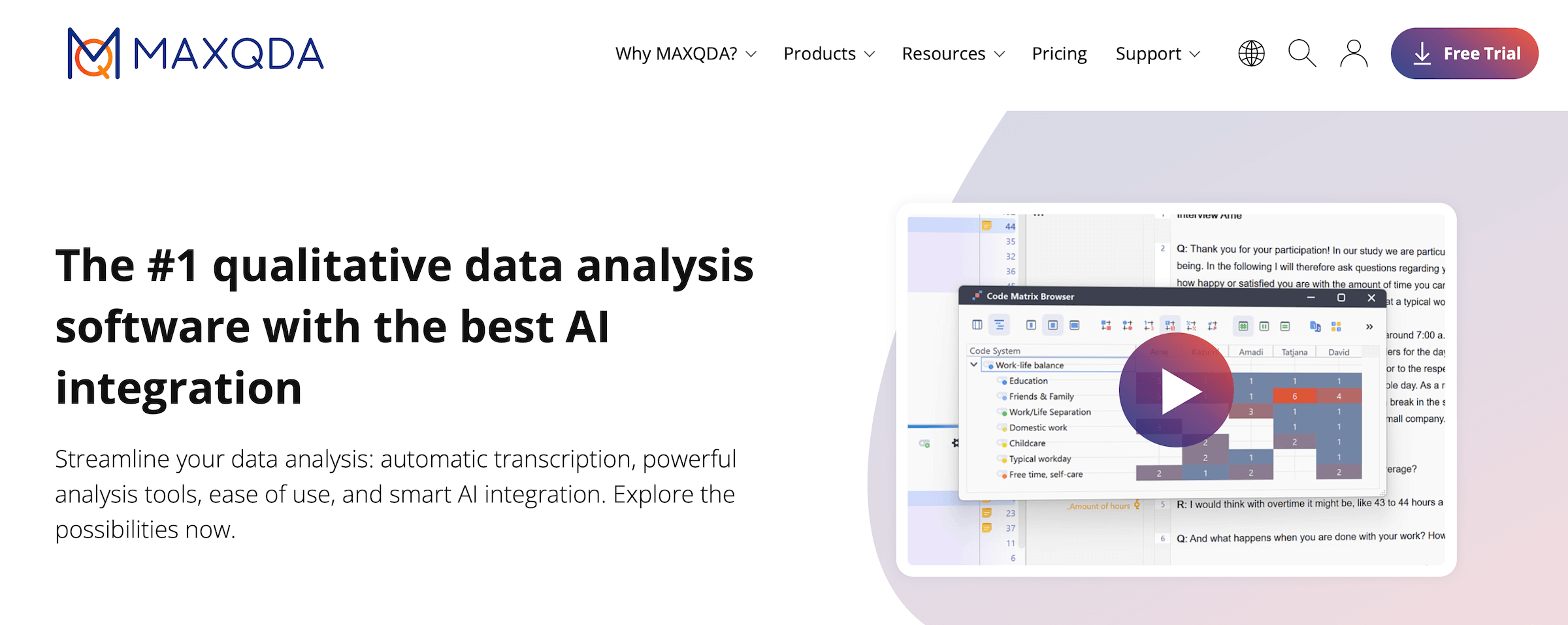 MAXQDA homepage: The #1 qualitative data analysis software with the best AI integration