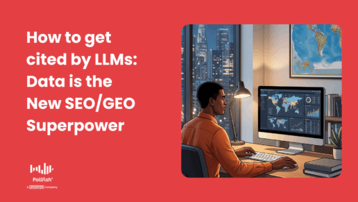 How to get cited by LLMs: Data is the new seo/geo superpower with an image of a person looking at site with a map